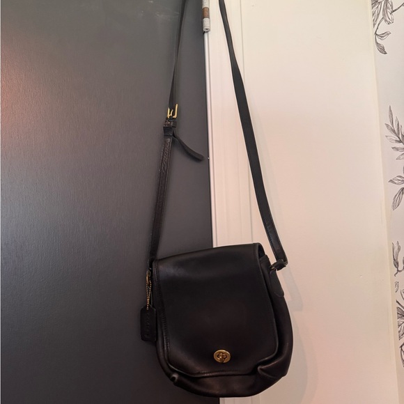 Coach Handbags - Vintage Coach Black Leather Crossbody Bag - Elegant Everyday Carry